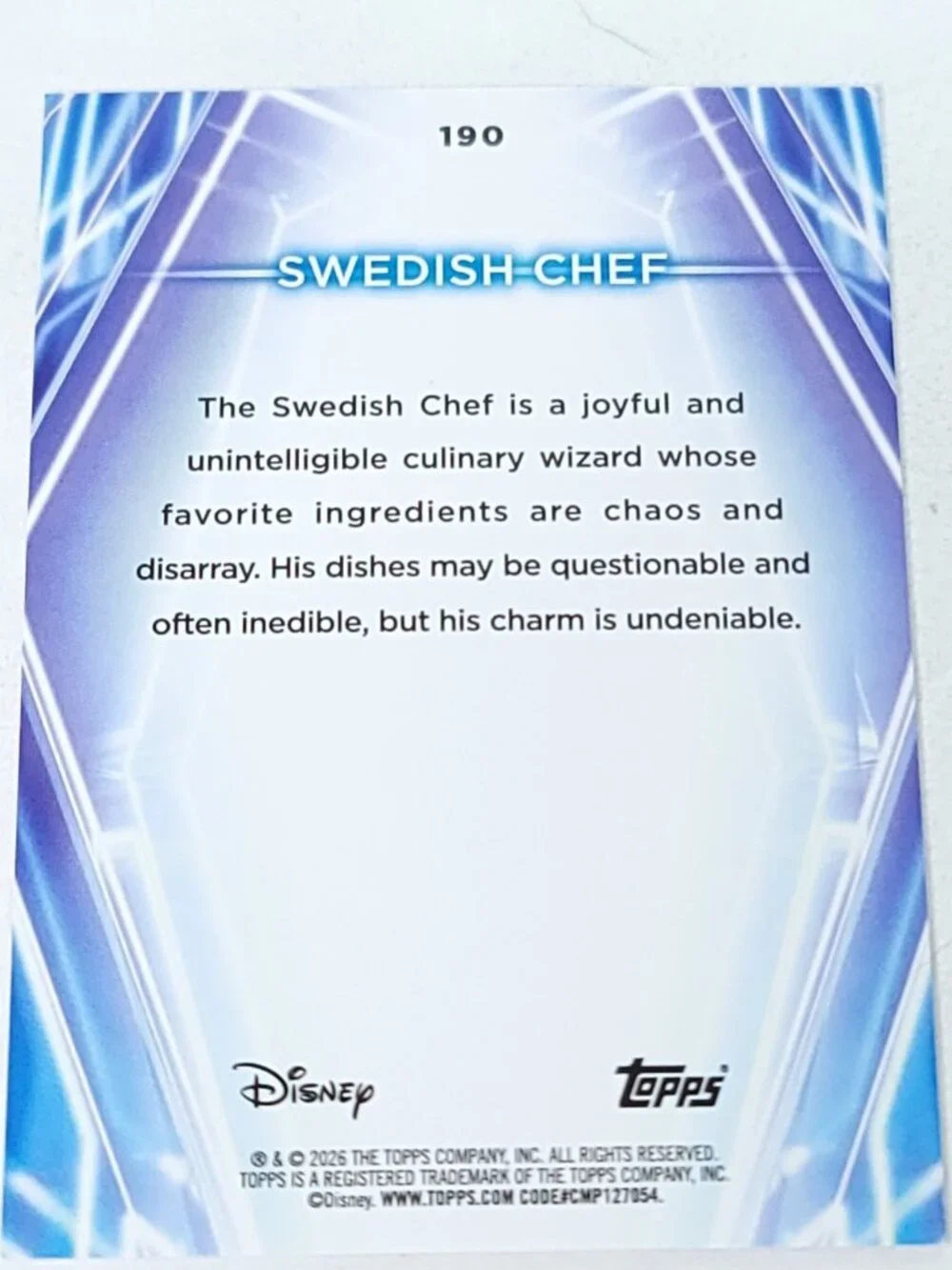 Swedish Chef  Topps 2026 Disney Neon Holo Parallel Refractor Limited 83/99 - Picture 4 of 4